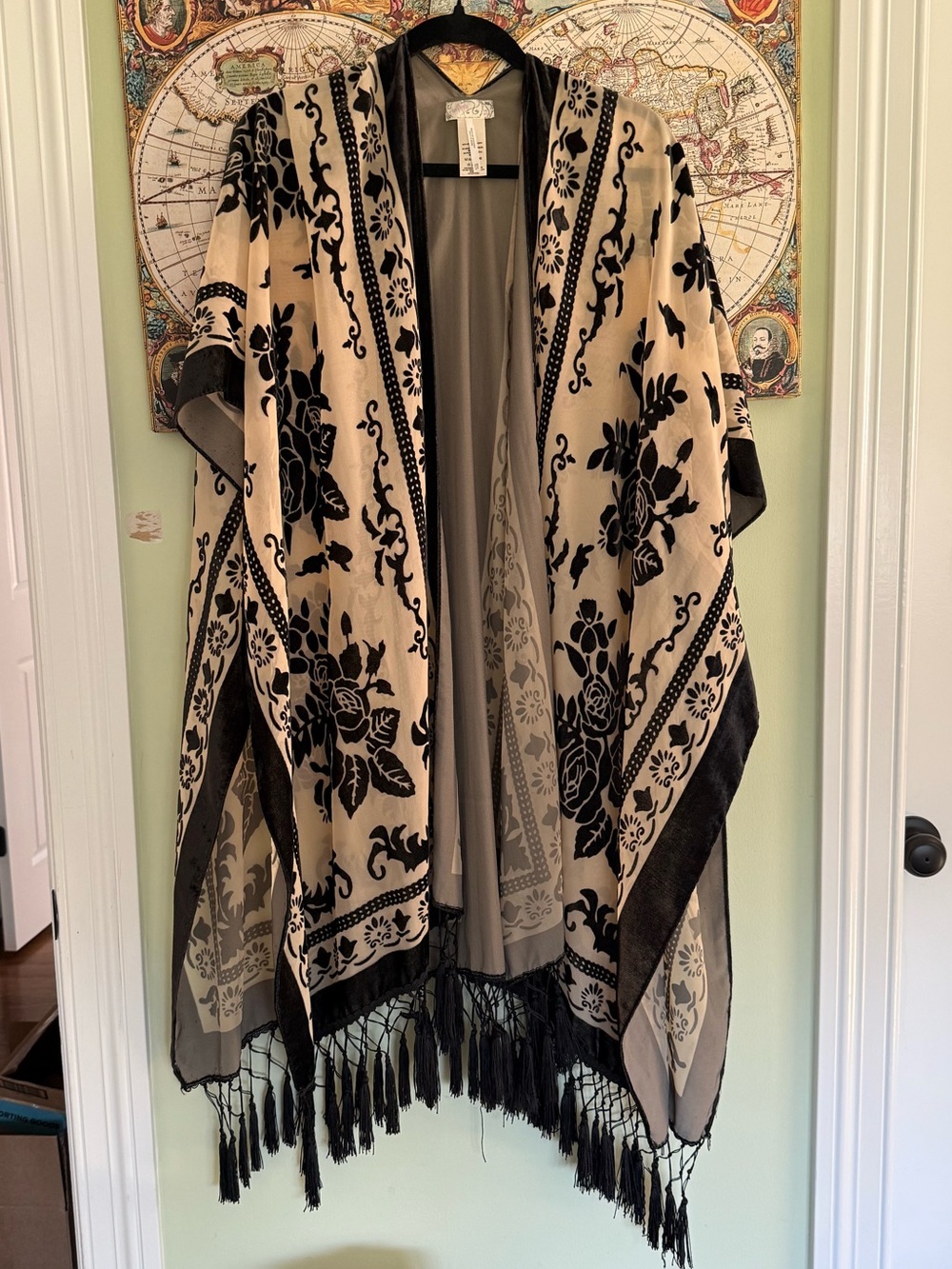 Free People Nightbird Fringed Duster Kimono